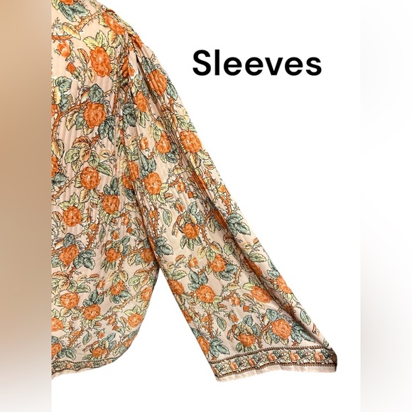 Max Studio Orange and light pink Boxy Long Sleeve Blouse - Picture 3 of 8